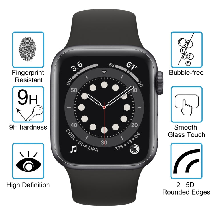 9H 2.5D Tempered Glass Film For Apple Watch Series 6 / 5 / 4 / Watch SE 40mm, For Apple Watch Series 6 / 5 / 4 / Watch SE 40mm