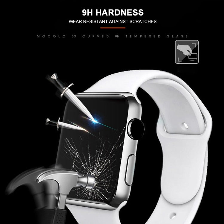 mocolo 0.33mm 9H 3D Round Edge Full Glue Tempered Glass Film For Apple Watch Series 6 / 5 / 4 / Watch SE 44mm, For Apple Watch Series 6 / 5 / 4 / Watch SE 44mm