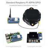 Waveshare ZED-F9P GPS-RTK HAT Centimeter Level Accuracy Multi-Band RTK Differential GPS Module for Raspberry Pi, ZED-F9P
