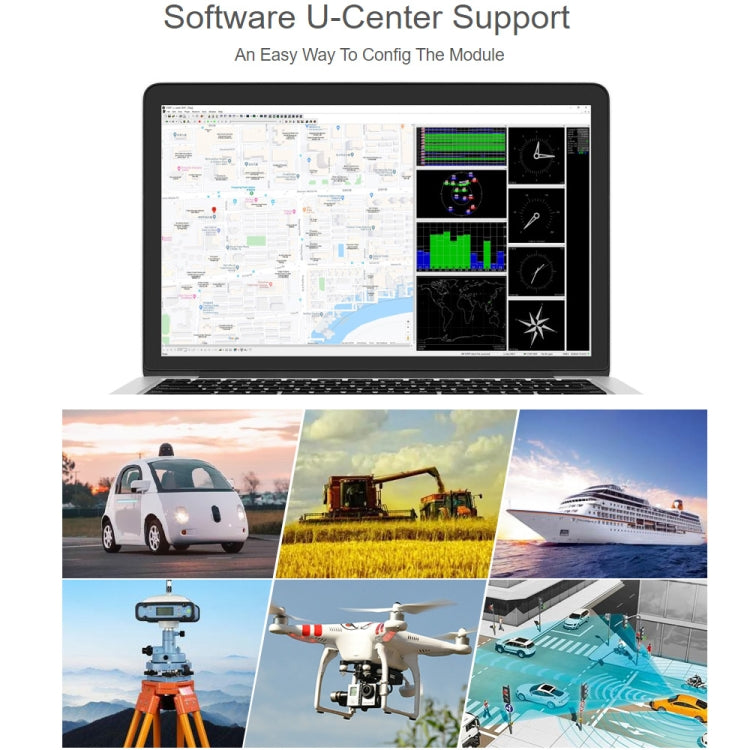 Waveshare ZED-F9P GPS-RTK HAT Centimeter Level Accuracy Multi-Band RTK Differential GPS Module for Raspberry Pi, ZED-F9P