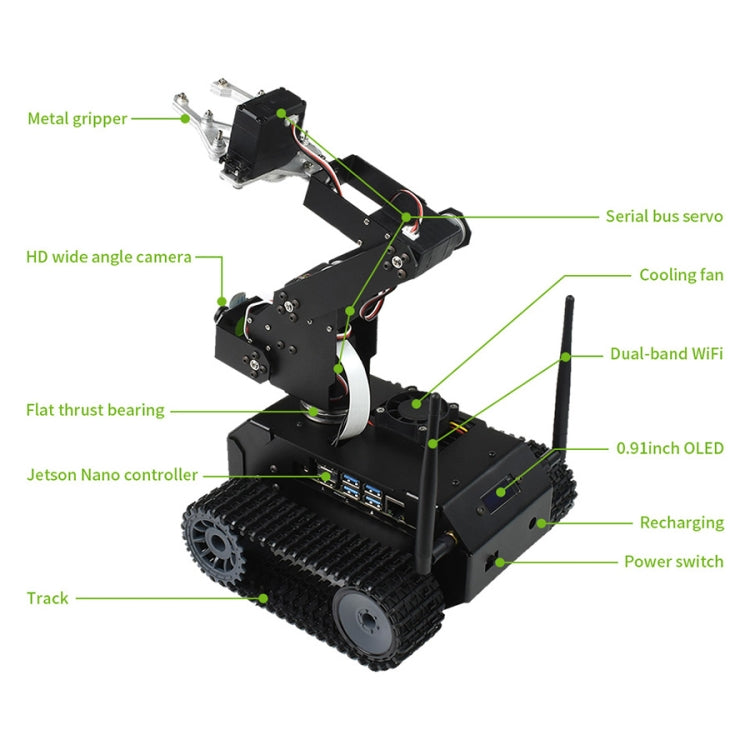Waveshare JETANK AI Tracked Mobile Robot Kit, Based on Jetson Nano, EU Plug, Waveshare JETANK AI