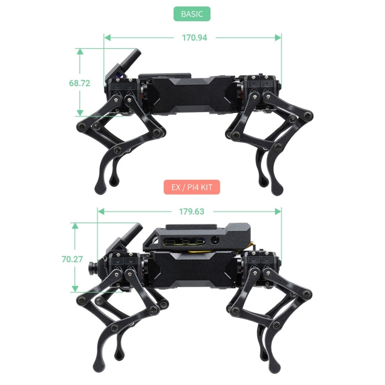 Waveshare WAVEGO 12-DOF Bionic Dog-Like Robot, Basic Version, Basic Version