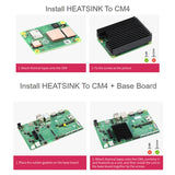 WAVESHARE Aluminum Heatsink for Raspberry Pi CM4, with Antenna Notch