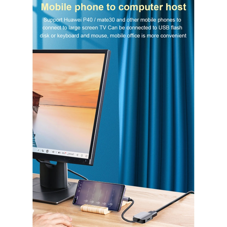 HW-6002 2 In 1 Type-C / USB-C to HDMI + VGA Adapter Converter, HW-6002