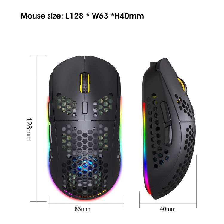 HXSJ T90 RGB Light Three-mode Wireless Gaming Mouse