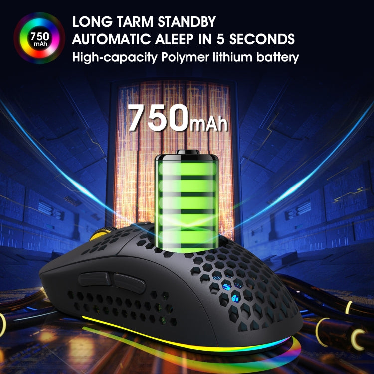HXSJ T90 RGB Light Three-mode Wireless Gaming Mouse