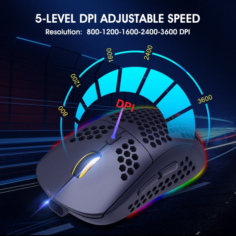HXSJ T90 RGB Light Three-mode Wireless Gaming Mouse