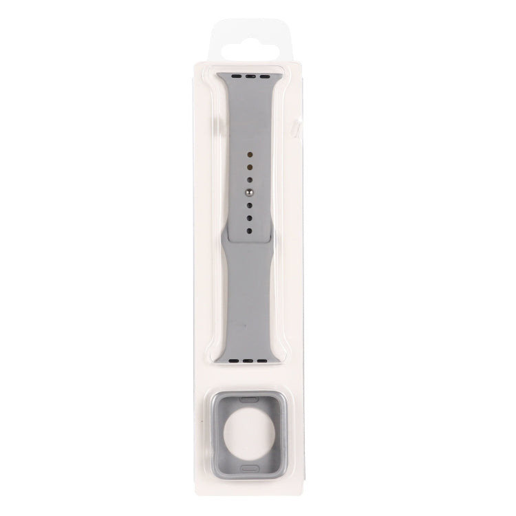 Silicone Replacement Strap Watchband + Watch Protective Case Set, For Apple Watch Series 9 / 8 / 7 41mm, For Apple Watch Series 9 / 8 / 7 45mm