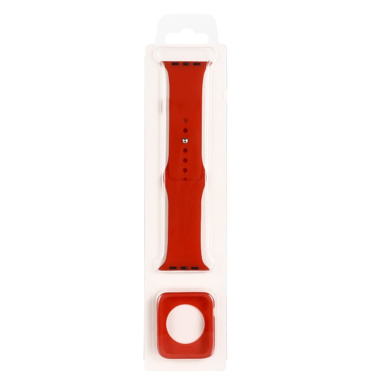 Silicone Replacement Strap Watchband + Watch Protective Case Set, For Apple Watch Series 9 / 8 / 7 41mm, For Apple Watch Series 9 / 8 / 7 45mm