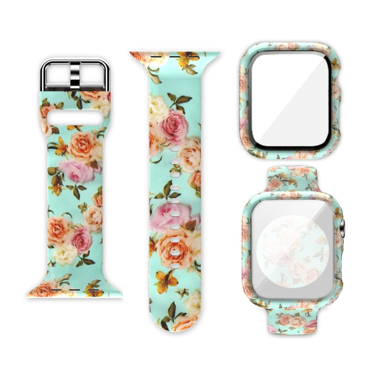 Silicone Printing Integrated Replacement Watch Case Watchband, For Apple Watch Series 6 / 5 / 4 / Watch SE 44mm, For Apple Watch Series 6 / 5 / 4 / Watch SE 40mm, For Apple Watch Series 3 & 2 & 1 42mm