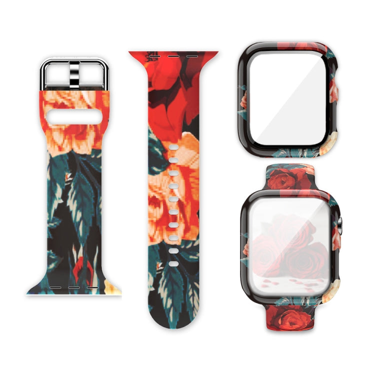 Silicone Printing Integrated Replacement Watch Case Watchband, For Apple Watch Series 6 / 5 / 4 / Watch SE 44mm, For Apple Watch Series 6 / 5 / 4 / Watch SE 40mm, For Apple Watch Series 3 & 2 & 1 42mm