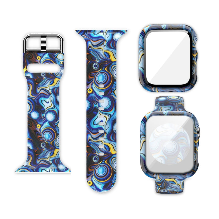 Silicone Printing Integrated Replacement Watch Case Watchband, For Apple Watch Series 3 & 2 & 1 38mm