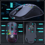 HXSJ T100 10000 DPI RGB Macro Definition Wired Wireless Dual-mode Mouse