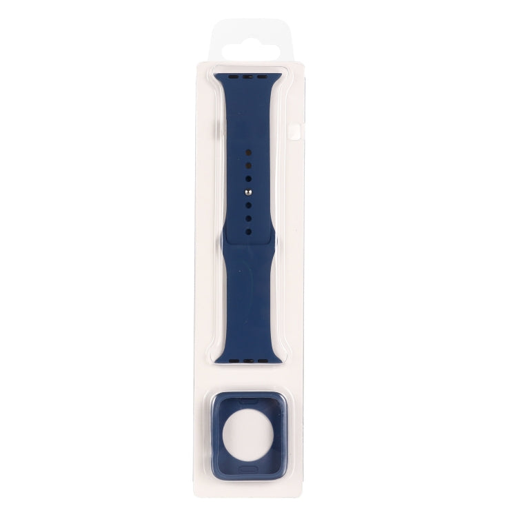 Silicone Replacement Strap Watchband + Watch Protective Case Set, For Apple Watch Series 3 & 2 & 1 38mm, For Apple Watch Series 3 & 2 & 1 42mm