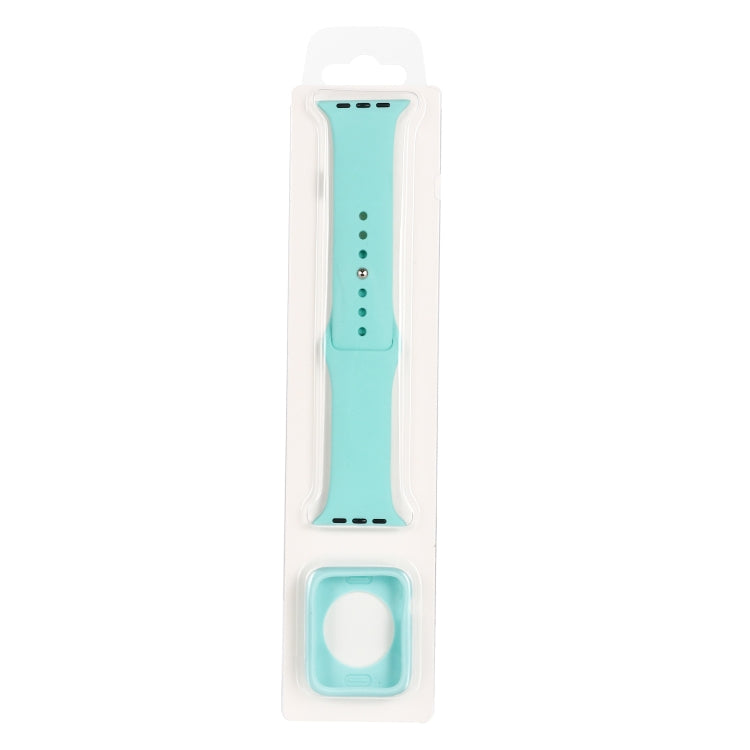 Silicone Replacement Strap Watchband + Watch Protective Case Set, For Apple Watch Series 3 & 2 & 1 38mm, For Apple Watch Series 3 & 2 & 1 42mm