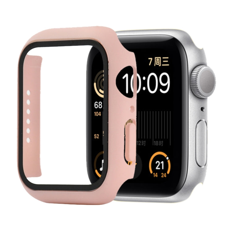 Shockproof PC+Tempered Glass Protective Case with Packed Carton For Apple Watch 44mm(Orange), For Apple Watch Series 6 / 5 / 4 / Watch SE 44mm, For Apple Watch Series 6 & SE & 5 & 4 44mm, For Apple Watch Series 3 & 2 & 1 42mm