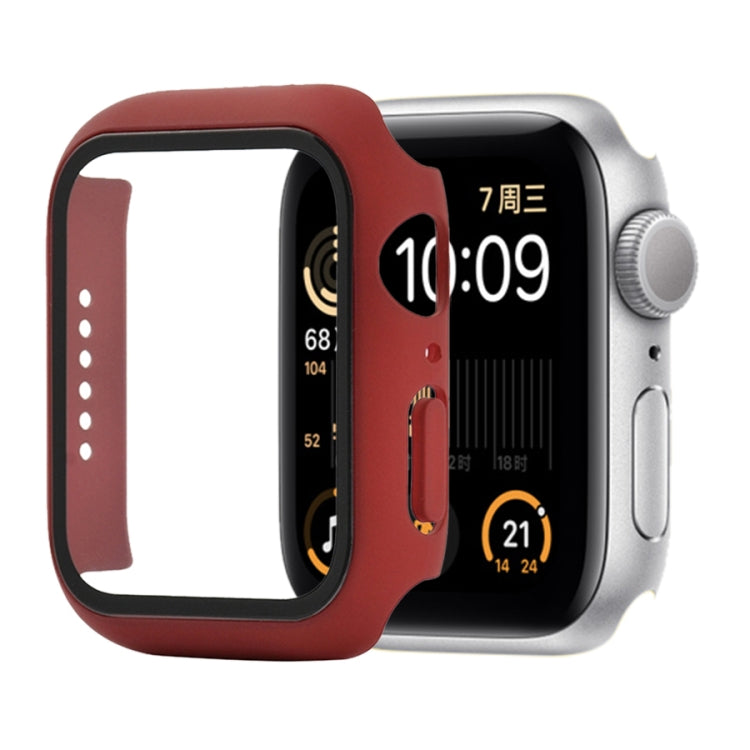 Shockproof PC+Tempered Glass Protective Case with Packed Carton For Apple Watch 44mm(Orange), For Apple Watch Series 6 / 5 / 4 / Watch SE 44mm, For Apple Watch Series 6 & SE & 5 & 4 44mm, For Apple Watch Series 3 & 2 & 1 42mm