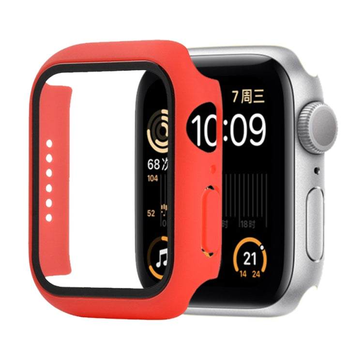 Shockproof PC+Tempered Glass Protective Case with Packed Carton For Apple Watch 44mm(Orange), For Apple Watch Series 6 / 5 / 4 / Watch SE 44mm, For Apple Watch Series 6 & SE & 5 & 4 44mm, For Apple Watch Series 3 & 2 & 1 42mm