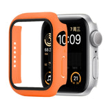Shockproof PC+Tempered Glass Protective Case with Packed Carton For Apple Watch 44mm(Orange), For Apple Watch Series 6 / 5 / 4 / Watch SE 44mm, For Apple Watch Series 6 & SE & 5 & 4 44mm, For Apple Watch Series 3 & 2 & 1 42mm