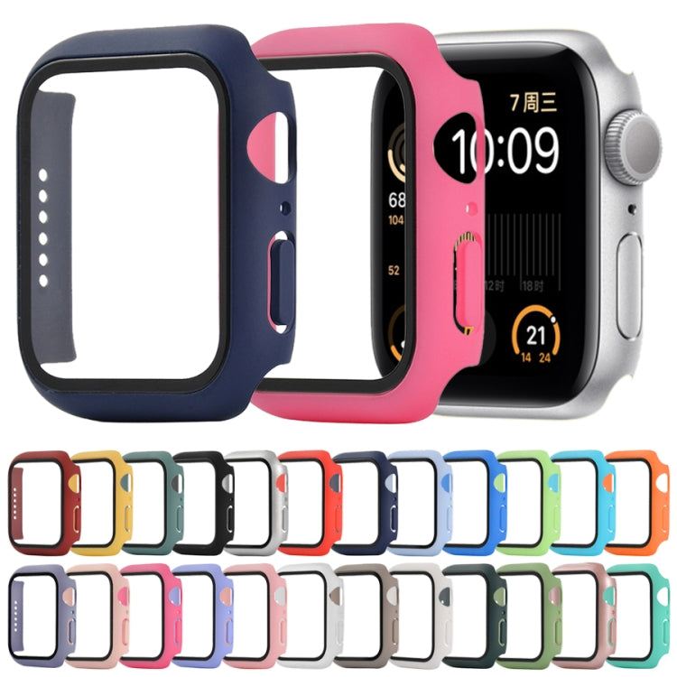 Shockproof PC+Tempered Glass Protective Case with Packed Carton For Apple Watch 44mm(Orange), For Apple Watch Series 6 / 5 / 4 / Watch SE 44mm, For Apple Watch Series 6 & SE & 5 & 4 44mm, For Apple Watch Series 3 & 2 & 1 42mm