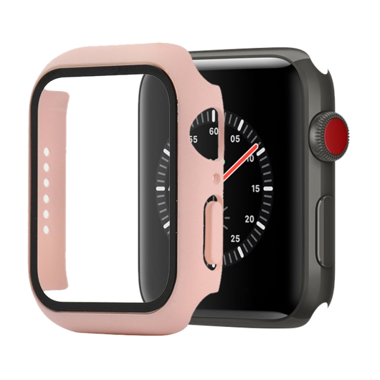 Shockproof PC+Tempered Glass Protective Case with Packed Carton For Apple Watch 44mm(Orange), For Apple Watch Series 6 / 5 / 4 / Watch SE 44mm, For Apple Watch Series 6 & SE & 5 & 4 44mm, For Apple Watch Series 3 & 2 & 1 42mm