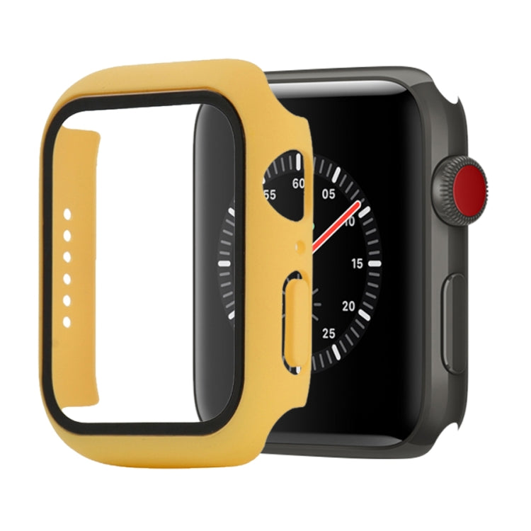 Shockproof PC+Tempered Glass Protective Case with Packed Carton For Apple Watch 44mm(Orange), For Apple Watch Series 6 / 5 / 4 / Watch SE 44mm, For Apple Watch Series 6 & SE & 5 & 4 44mm, For Apple Watch Series 3 & 2 & 1 42mm