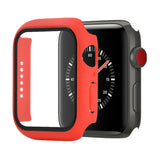 Shockproof PC+Tempered Glass Protective Case with Packed Carton For Apple Watch 44mm(Orange), For Apple Watch Series 6 / 5 / 4 / Watch SE 44mm, For Apple Watch Series 6 & SE & 5 & 4 44mm, For Apple Watch Series 3 & 2 & 1 42mm