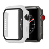 Shockproof PC+Tempered Glass Protective Case with Packed Carton For Apple Watch 44mm(Orange), For Apple Watch Series 6 / 5 / 4 / Watch SE 40mm, For Apple Watch Series 3 & 2 & 1 38mm