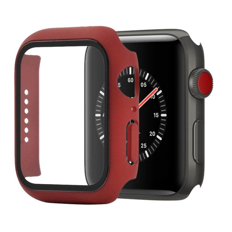 Shockproof PC+Tempered Glass Protective Case with Packed Carton For Apple Watch 44mm(Orange), For Apple Watch Series 6 / 5 / 4 / Watch SE 40mm, For Apple Watch Series 3 & 2 & 1 38mm