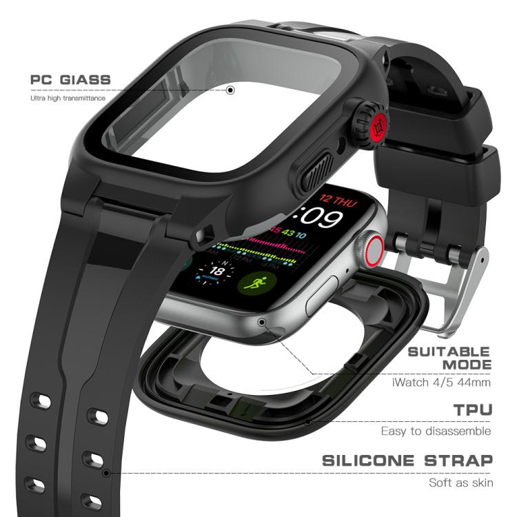 RedPepper IP68 Waterproof Screen Protector + Watchband + Protective Case, For Apple Watch Series 6 / 5 / 4 / Watch SE 44mm