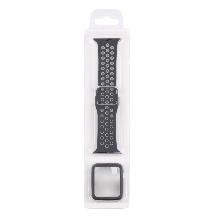 Silicone Replacement Strap Watchband + Protective Case with Screen Protector Set For Apple Watch Series, 3 & 2 & 1 38mm, For Apple Watch Series 6 / 5 / 4 / Watch SE 40mm