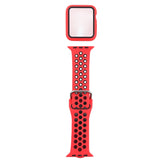 Silicone Replacement Strap Watchband + Protective Case with Screen Protector Set For Apple Watch Series, 3 & 2 & 1 38mm, For Apple Watch Series 6 / 5 / 4 / Watch SE 40mm