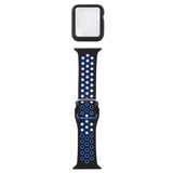 Silicone Replacement Strap Watchband + Protective Case with Screen Protector Set For Apple Watch Series, 3 & 2 & 1 38mm, For Apple Watch Series 6 / 5 / 4 / Watch SE 40mm