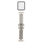 Silicone Replacement Strap Watchband + Protective Case with Screen Protector Set For Apple Watch Series, 3 & 2 & 1 38mm, For Apple Watch Series 6 / 5 / 4 / Watch SE 40mm