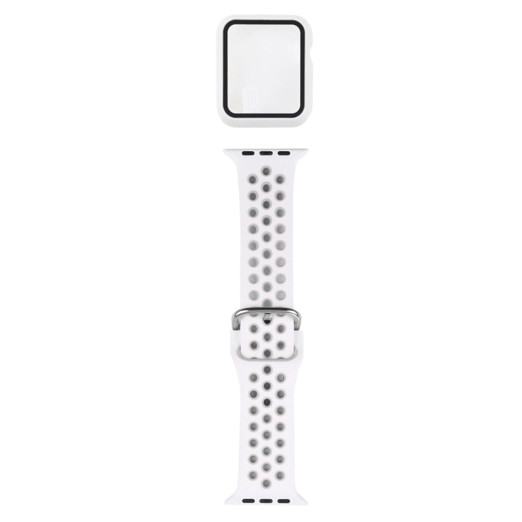 Silicone Replacement Strap Watchband + Protective Case with Screen Protector Set For Apple Watch Series, 3 & 2 & 1 38mm, For Apple Watch Series 6 / 5 / 4 / Watch SE 40mm