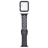 Silicone Replacement Strap Watchband + Protective Case with Screen Protector Set For Apple Watch Series, 3 & 2 & 1 42mm, For Apple Watch Series 6 / 5 / 4 / Watch SE 44mm