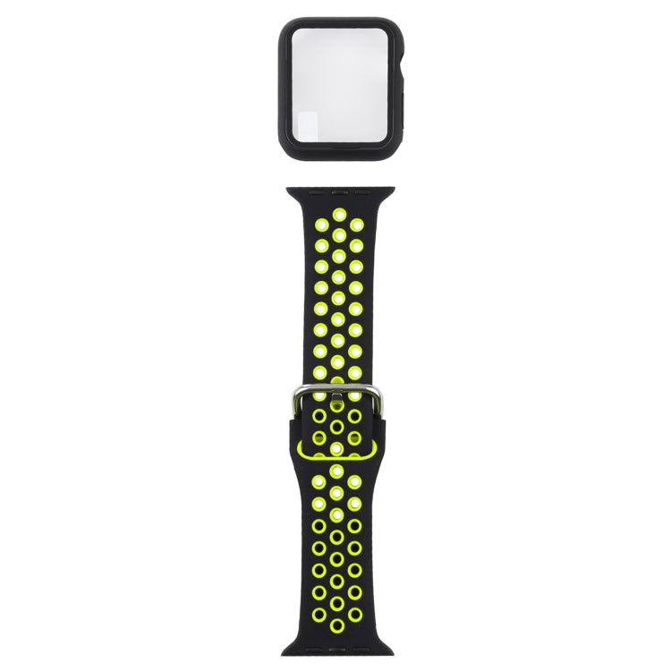 Silicone Replacement Strap Watchband + Protective Case with Screen Protector Set For Apple Watch Series, 3 & 2 & 1 42mm, For Apple Watch Series 6 / 5 / 4 / Watch SE 44mm