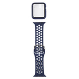 Silicone Replacement Strap Watchband + Protective Case with Screen Protector Set For Apple Watch Series, 3 & 2 & 1 42mm, For Apple Watch Series 6 / 5 / 4 / Watch SE 44mm