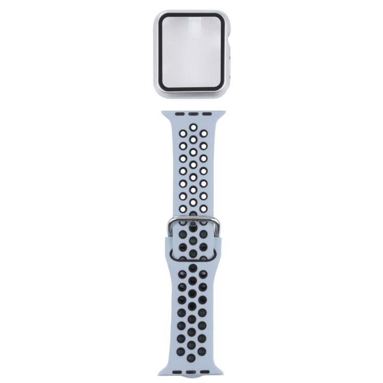 Silicone Replacement Strap Watchband + Protective Case with Screen Protector Set For Apple Watch Series, 3 & 2 & 1 42mm, For Apple Watch Series 6 / 5 / 4 / Watch SE 44mm