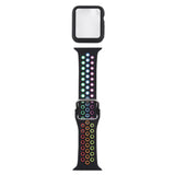 Silicone Replacement Strap Watchband + Protective Case with Screen Protector Set For Apple Watch Series, 3 & 2 & 1 42mm, For Apple Watch Series 6 / 5 / 4 / Watch SE 44mm