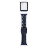 Silicone Replacement Strap Watchband + Protective Case with Screen Protector Set For Apple Watch Series, 3 & 2 & 1 42mm, For Apple Watch Series 6 / 5 / 4 / Watch SE 44mm