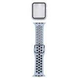 Silicone Replacement Strap Watchband + Protective Case with Screen Protector Set For Apple Watch Series, 3 & 2 & 1 42mm, For Apple Watch Series 6 / 5 / 4 / Watch SE 44mm