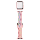 Silicone Replacement Strap Watchband + Protective Case with Screen Protector Set For Apple Watch Series, 3 & 2 & 1 42mm, For Apple Watch Series 6 / 5 / 4 / Watch SE 44mm