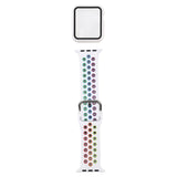 Silicone Replacement Strap Watchband + Protective Case with Screen Protector Set For Apple Watch Series, 3 & 2 & 1 42mm, For Apple Watch Series 6 / 5 / 4 / Watch SE 44mm