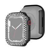 Electroplating PC Double Rows Diamond Protective Case For Apple Watch Series, For Apple Watch Series 9 / 8 / 7 41mm, For Apple Watch Series 9 / 8 / 7 45mm