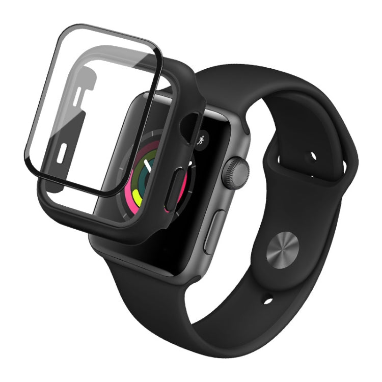 IMAK Shockproof PC Protective Case with Tempered Glass Film, For Apple Watch Series 6 & SE & 5 & 4 44mm, For Apple Watch Series 3 & 2 & 1 42mm, For Apple Watch Series 6 & SE & 5 & 4 40mm, For Apple Watch Series 3 & 2 & 1 38mm