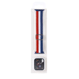 Adjustable Striped Woven Nylon Watchband + Watch Case Set For Apple Watch Series, 7 41mm/6&SE&5&4 40mm/3&2&1 38mm, 7 45mm/6&SE&5&4 44mm/3&2&1 42mm
