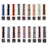 Adjustable Striped Woven Nylon Watchband + Watch Case Set For Apple Watch Series, 7 41mm/6&SE&5&4 40mm/3&2&1 38mm, 7 45mm/6&SE&5&4 44mm/3&2&1 42mm