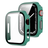 2 in 1 PC Frame + Tempered Glass Protector Case, For Apple Watch Series 9 / 8 / 7 41mm, For Apple Watch Series 8 / 7 45mm