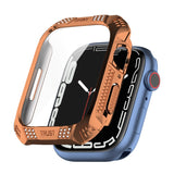 Rhombus Belt Drill + Tempered Film Integrated Case, For Apple Watch Series 9 / 8 / 7 41mm, For Apple Watch Series 9 / 8 / 7 45mm